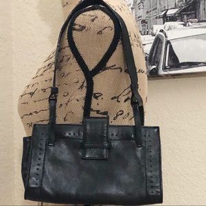 Armani black leather handbag.